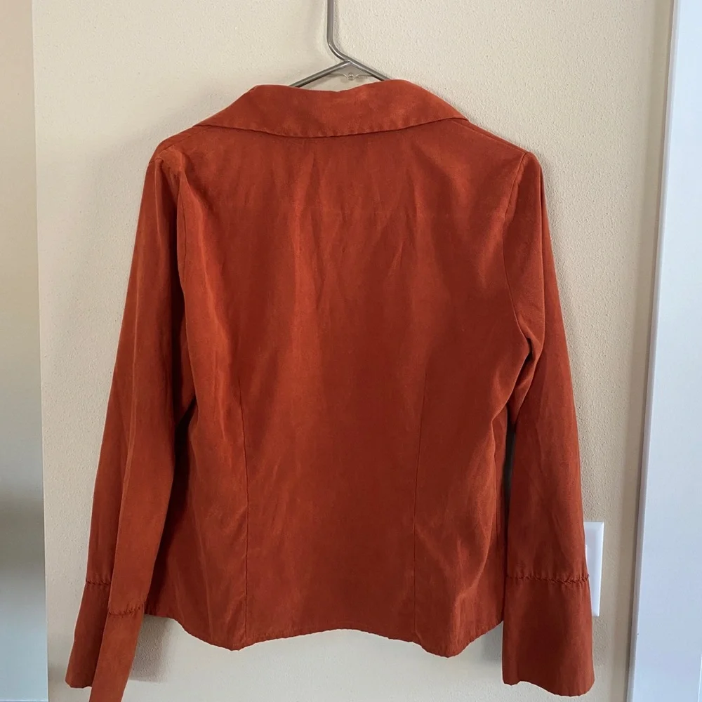 Burnt orange suede button up - Picture 8 of 8